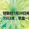 财联社7月24日电，集运指数欧线期货主力合约涨超2%，报3512点，早盘一度跌超3%。