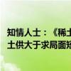 知情人士：《稀土管理条例》以外的稀土产品正加紧出货 稀土供大于求局面短期难缓解