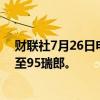 财联社7月26日电，摩根大通将雀巢目标价从105瑞郎下调至95瑞郎。