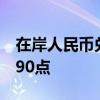 在岸人民币兑美元较上一交易日夜盘收盘涨190点