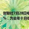 财联社7月28日电，以色列特拉维夫TA-35基准股指下跌2.5%，为去年十月份以来最大跌幅。