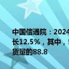 中国信通院：2024年6月，国内市场手机出货量2491.2万部，同比增长12.5%，其中，5G手机2213.1万部，同比增27.8%，占同期手机出货量的88.8