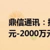 鼎信通讯：控股股东及部分董监高拟1200万元-2000万元增持股份