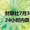 财联社7月30日电，比特币失守67000美元，24小时内跌1.86%。