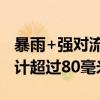 暴雨+强对流预警！东北部分地区小时雨量预计超过80毫米