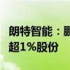 朗特智能：鹏城登高和鹏城展翅拟合计减持不超1%股份