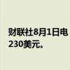 财联社8月1日电，摩根大通将高通目标价由235美元下调至230美元。