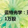 蓝特光学：董事、副总经理姚良拟减持不超21万股