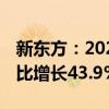 新东方：2024财年净收入43.136亿美元，同比增长43.9%