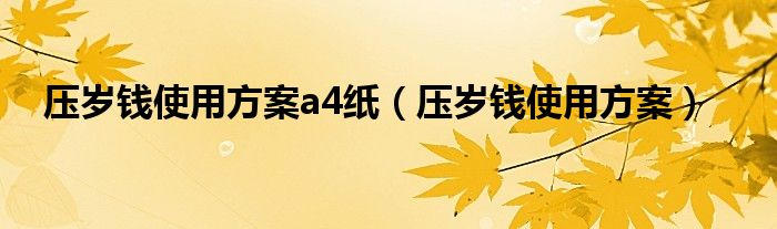 压岁钱使用计划手抄报模板（压岁钱使用方案电子版）