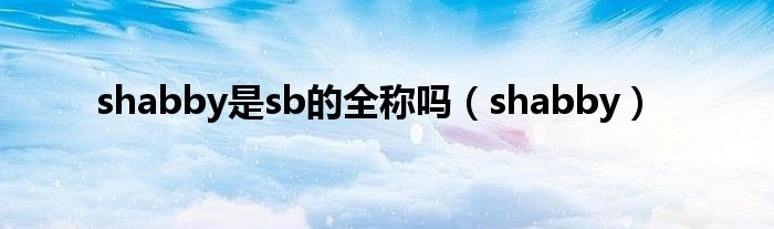 shabby是sb的全称吗（shabby对应名字）