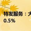 特发服务：大股东拟减持不超过公司总股本的0.5%