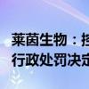 莱茵生物：控股孙公司利川华恒收到环保部门行政处罚决定书