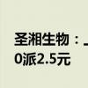 圣湘生物：上半年净利润同比增70.93% 拟10派2.5元