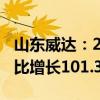 山东威达：2024年上半年净利润1.44亿元 同比增长101.36%