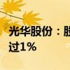 光华股份：股东广沣启辰拟减持公司股份不超过1%