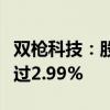 双枪科技：股东华睿泰信拟减持公司股份不超过2.99%