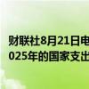 财联社8月21日电，法国总理办公室表示，法国看守政府将2025年的国家支出限制在4920亿欧元，与2024年相同。