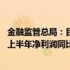 金融监管总局：目前中国商业银行盈利水平仍处于合理区间 上半年净利润同比增长0.4%