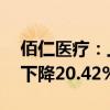 佰仁医疗：上半年净利润3519.07万元 同比下降20.42%