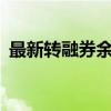 最新转融券余额不足50亿元 降幅达95.54%