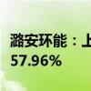 潞安环能：上半年净利润22.27亿元 同比减少57.96%