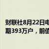 财联社8月22日电，美国7月成屋销售总数年化395万户，预期393万户，前值由389万户修正为390万户。