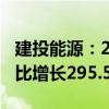 建投能源：2024年上半年净利润3.33亿元 同比增长295.59%