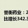 誉衡药业：2024年上半年净利润1.25亿元 同比增长342.39%