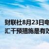 财联社8月23日电，日本财务大臣铃木俊一表示，7月份的外汇干预措施是有效的。