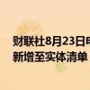 财联社8月23日电，美国在联邦公报中宣布，将123个实体新增至实体清单，其中包括63个来自俄罗斯的实体。