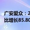 广安爱众：2024年上半年净利润1.21亿元 同比增长85.80%