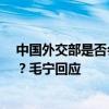 中国外交部是否会将《黑神话：悟空》视为中国的“大使”？毛宁回应