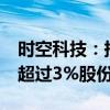 时空科技：持股5%以上股东杨耀华拟减持不超过3%股份