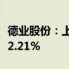 德业股份：上半年净利润12.36亿元 同比下降2.21%