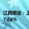 江西铜业：上半年净利润36.17亿元 同比增长7.66%