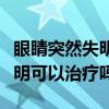 眼睛突然失明可以治疗吗多少钱（眼睛突然失明可以治疗吗）