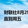 财联社8月29日电，丰田将关闭所有日本工厂直到周五