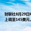 财联社8月29日电，Needham将英伟达目标价从120美元上调至145美元。