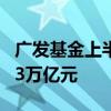 广发基金上半年净利润8.22亿元 公募规模1.43万亿元