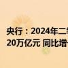 央行：2024年二季度末不含个人住房贷款的消费性贷款余额20万亿元 同比增长6.6%