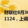 财联社8月30日电，人民币兑美元中间价报7.1124，上调175点。