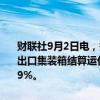 财联社9月2日电，据上海航运交易所数据，截至2024年9月2日，上海出口集装箱结算运价指数（欧洲航线）报5110.07点，与上期相比跌6.9%。