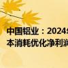 中国铝业：2024年上半年业绩强劲增长主营产品产量提升成本消耗优化净利润达112.90亿元