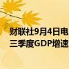 财联社9月4日电，亚特兰大联储GDPNow模型预计美国第三季度GDP增速为2.0%，此前预计为2.5%。