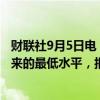 财联社9月5日电，英国10年期国债收益率降至自8月23日以来的最低水平，报3.919%，日内下跌2个基点。