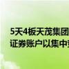 5天4板天茂集团：截至9月5日 公司暂未通过股份回购专用证券账户以集中竞价交易方式实施回购公司股份