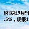 财联社9月9日电，美元指数日内涨幅扩大至0.5%，现报101.70。