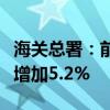 海关总署：前8个月我国进口铁矿砂8.15亿吨 增加5.2%