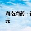 海南海药：预计台风灾害损失不超过1500万元